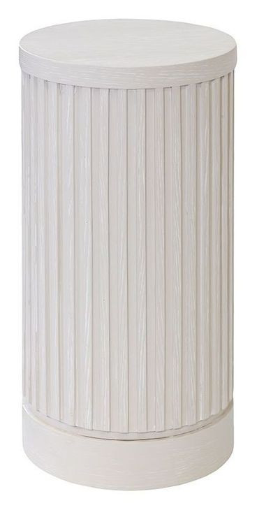 Tulane White 24" Round Side Table