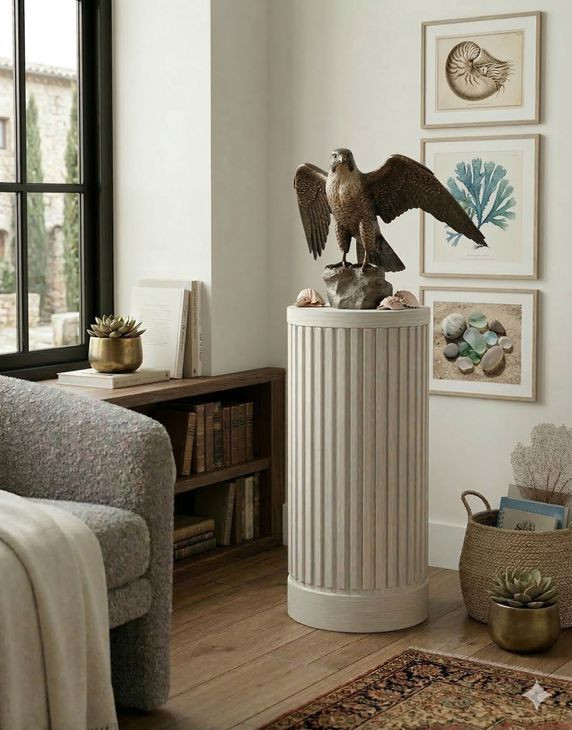 Tulane White 30" Round Side Table