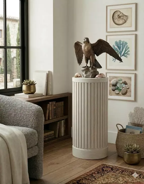 Tulane White 30" Round Side Table