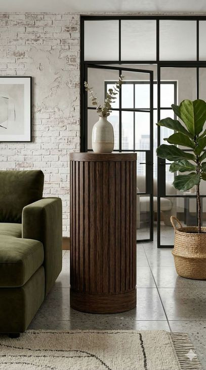 Tulane Brown 36" Round Side Table