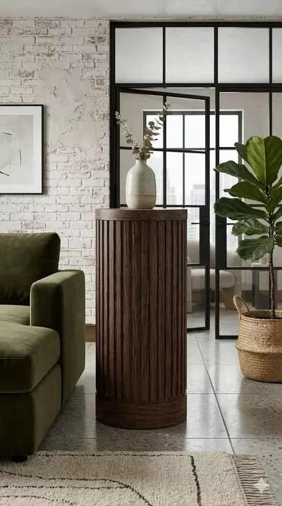 Tulane Brown 36" Round Side Table