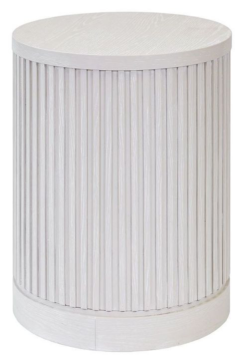 Tulane White Round Chairside Table