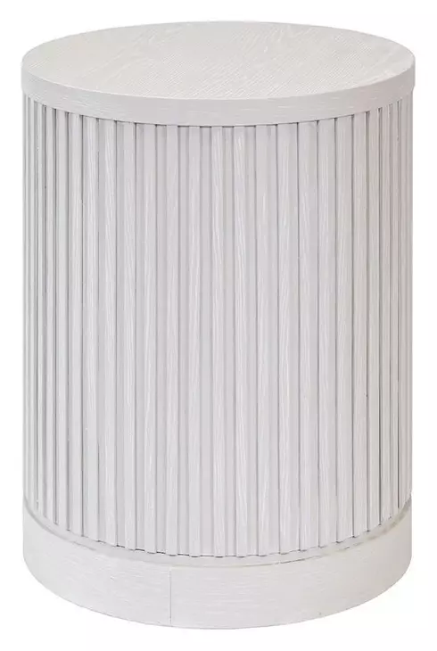 Tulane White Round Chairside Table