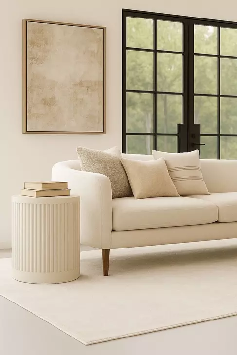 Tulane White Round Chairside Table