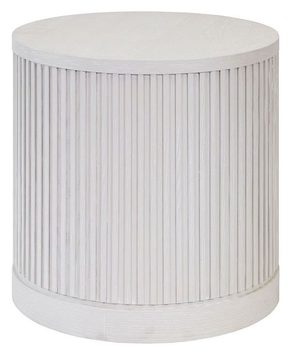 Tulane White Round End Table