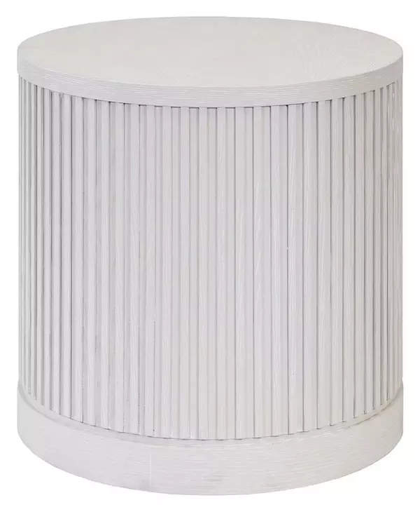 Tulane White Round End Table