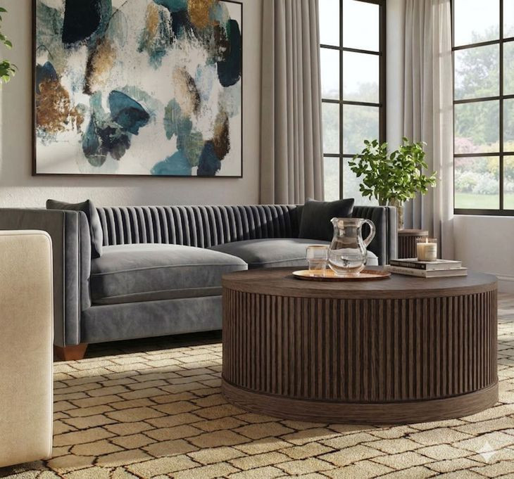 Tulane Brown 42" Round Coffee Table