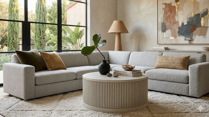 Tulane White 42" Round Coffee Table
