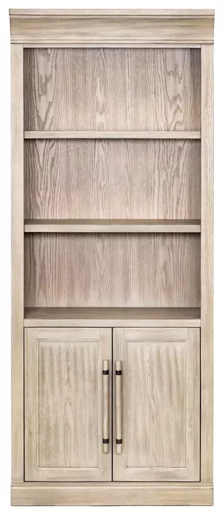 Willow Lane Natural Oak Open Bookcase with 2 Doors