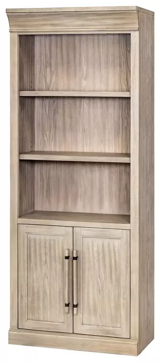 Willow Lane Natural Oak Open Bookcase with 2 Doors