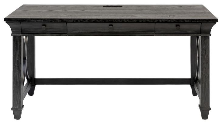 Willow Lane Ebony Black 60" Writing Desk with USB Charging