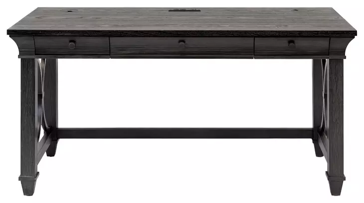 Willow Lane Ebony Black 60" Writing Desk with USB Charging