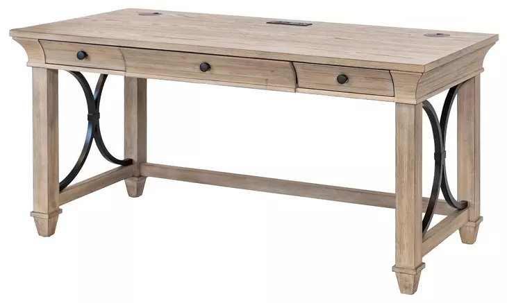 Willow Lane Natural Oak 60" Writing Desk with USB Charging