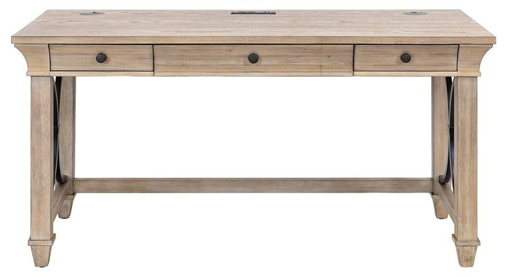 Willow Lane Natural Oak 60" Writing Desk with USB Charging