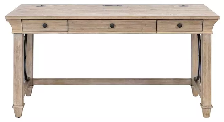 Willow Lane Natural Oak 60" Writing Desk with USB Charging
