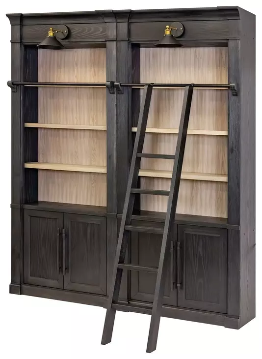 Willow Lane Black 2 Piece Tall Bookcase with Ladder from Martin