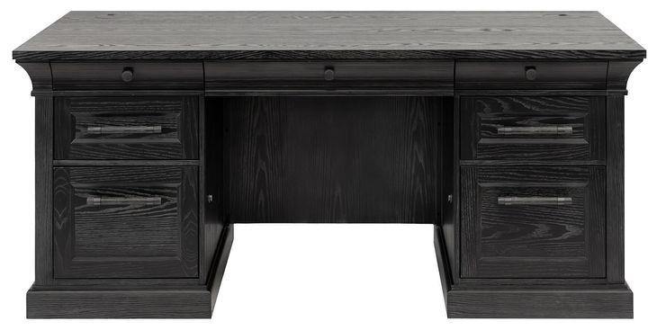 Willow Lane Ebony Black 68" Executive Desk