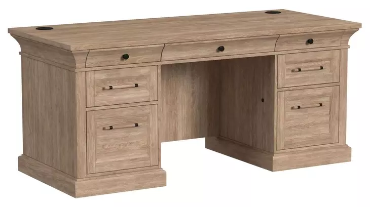 Willow Lane Natural Oak 68" Executive Desk