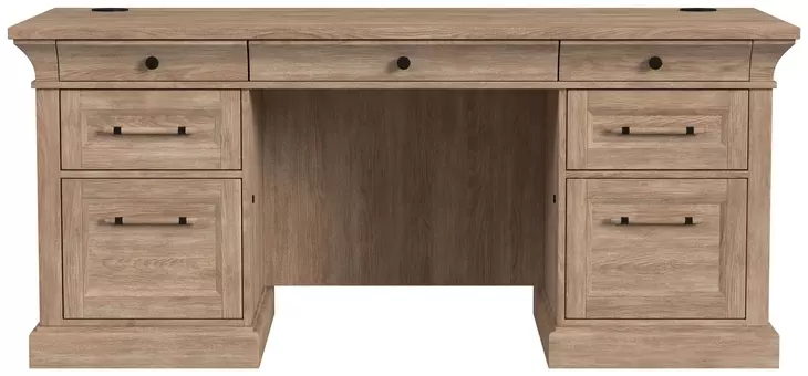Willow Lane Natural Oak 68" Executive Desk