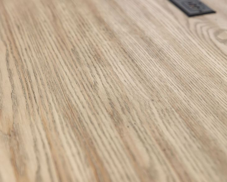 Willow Lane Natural Oak 118" Executive L Desk with USB Charging