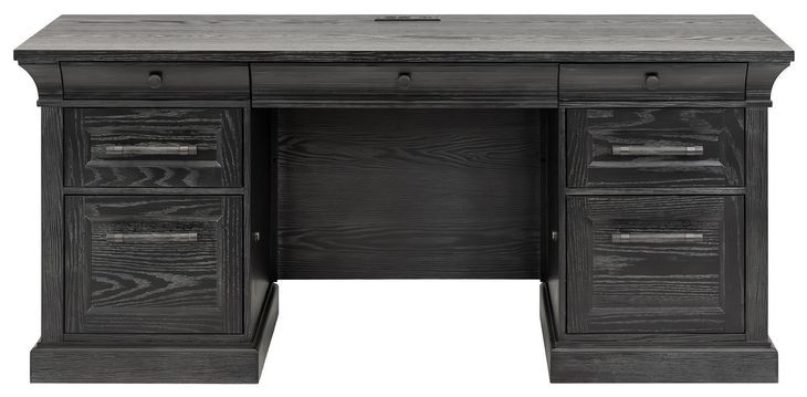 Willow Lane Ebony Black 68" Credenza with USB Charging