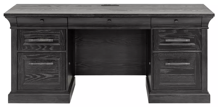 Willow Lane Ebony Black 68" Credenza with USB Charging