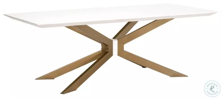 Industry Ivory And Brass Rectangle Dining Table