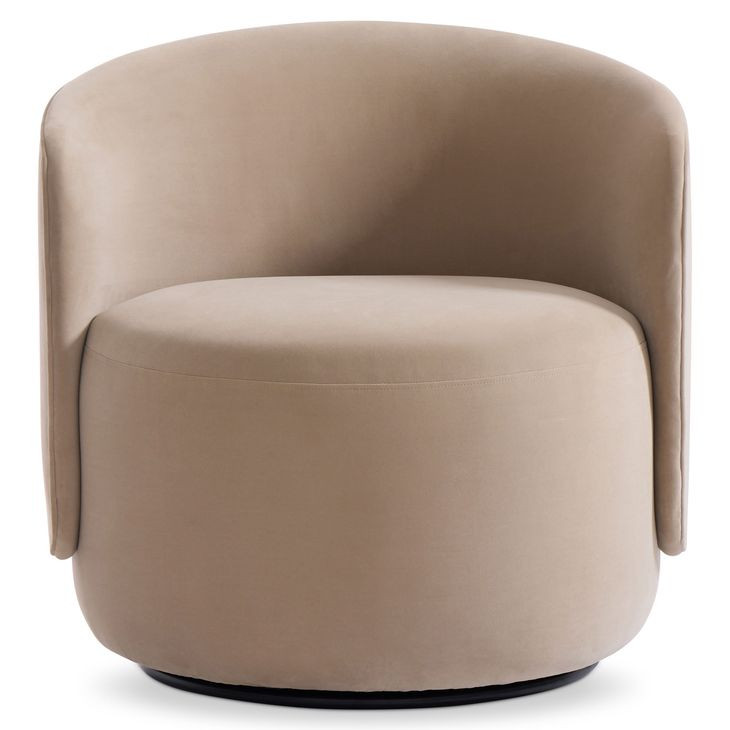 Crosby Beige Upholstered Swivel Chair