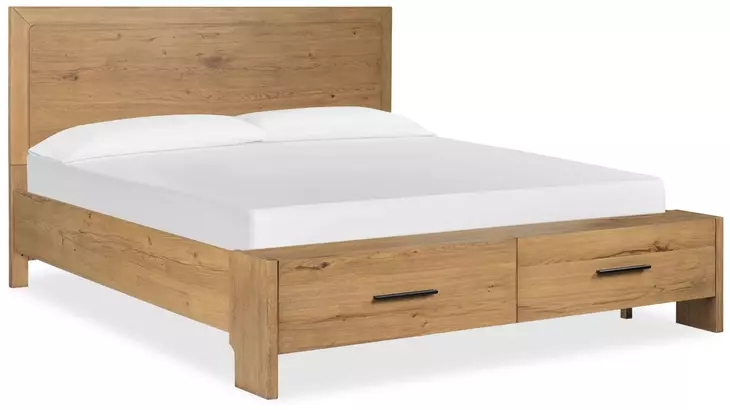 Brookstone Rustic Caramel King Storage Panel Bed