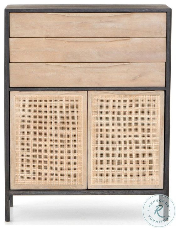 Sydney Black Wash Mango Tall 3 Drawer Dresser