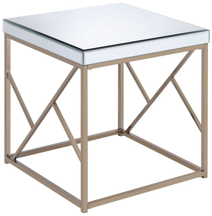Evelyn White Square End Table