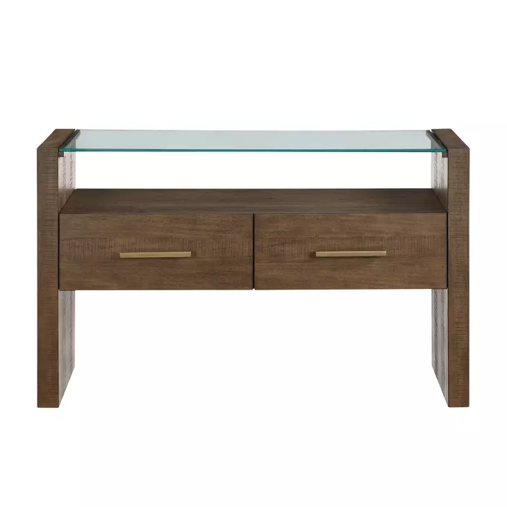 Garland Toffee Rectangular Glass Top Sofa Table