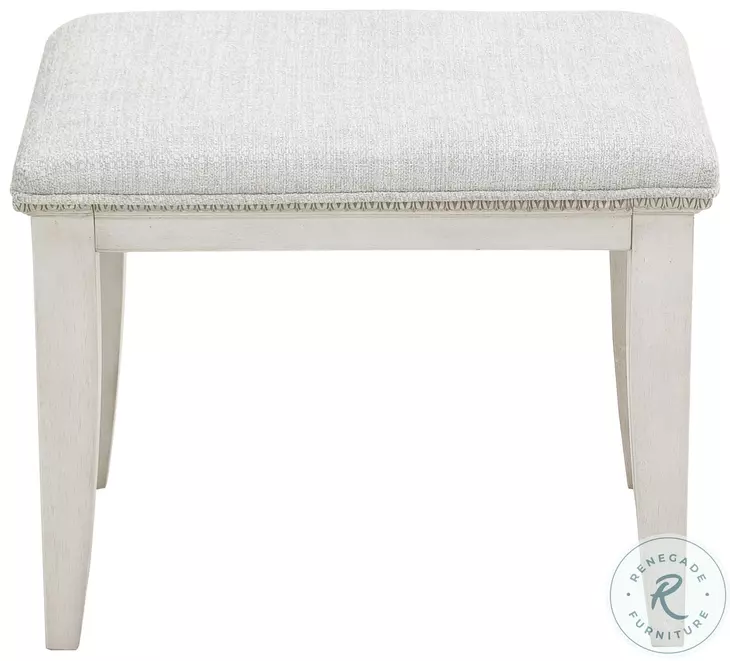 Luciana Semi Transparent Creamy White Vanity Stool