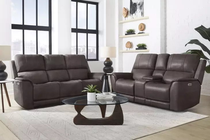 Eldridge Steamboat Brown Leather 86" Zero Gravity Power Reclining Sofa with USB Charging