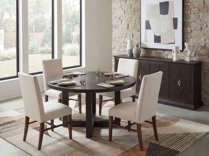 Harbor Drift Burnt Timber Dining Room Set
