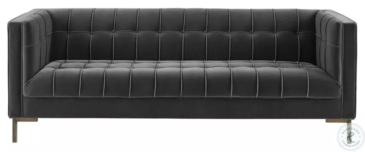 Isaac Moonlight Gray Velvet Sofa
