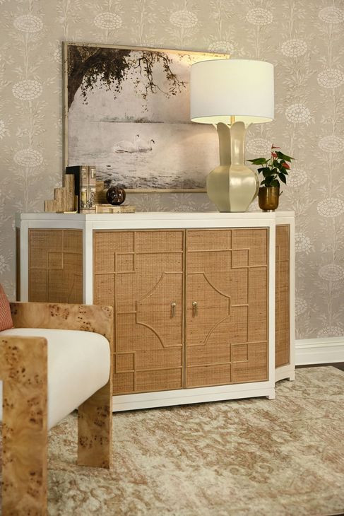 Isabel White and Brown 2 Door Accent Cabinet