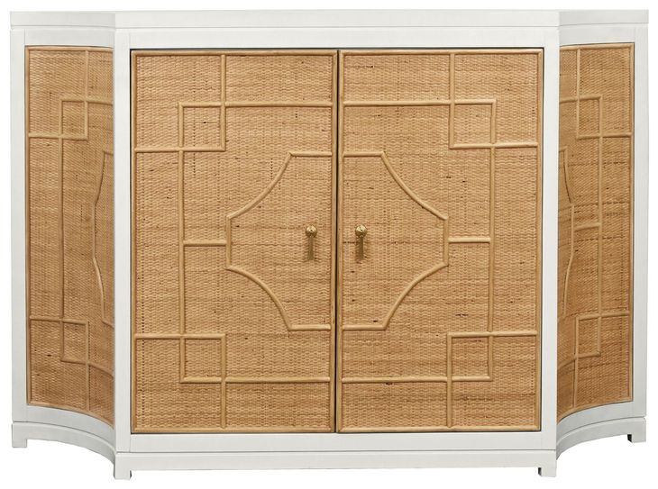 Isabel White and Brown 2 Door Accent Cabinet