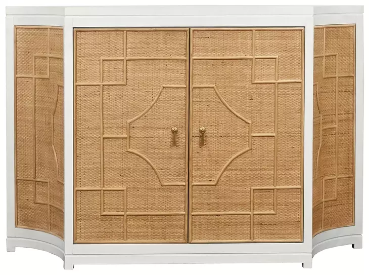 Isabel White and Brown 2 Door Accent Cabinet