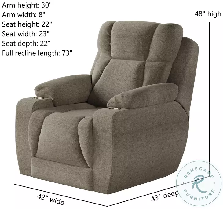 Challenger Bahari Mushroom Power Headrest Wall Hugger Big Mans Recliner