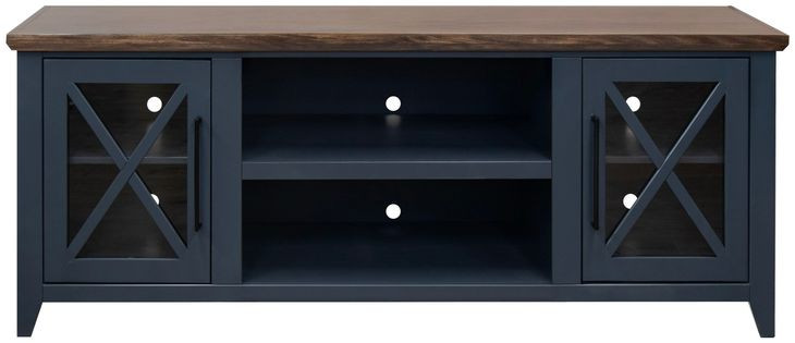 Ithaca Blue and Bourbon 66" TV Stand