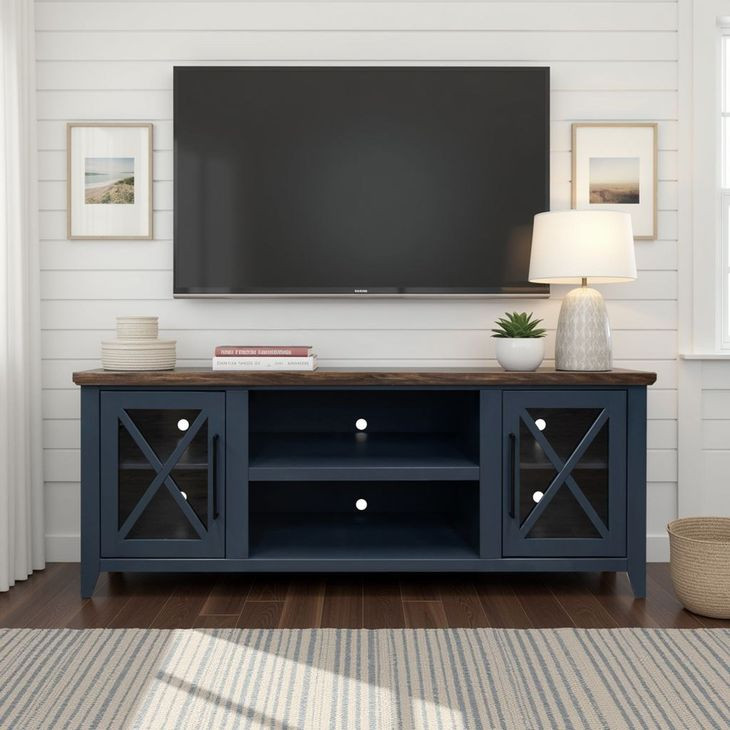 Ithaca Blue and Bourbon 66" TV Stand