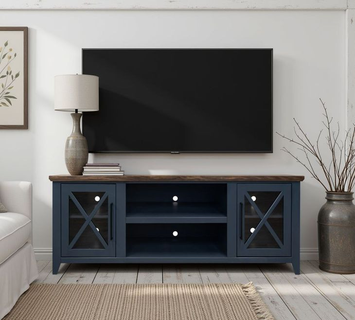 Ithaca Blue and Bourbon 66" TV Stand