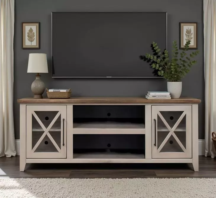 Ithaca Sandstone and Bourbon 66" TV Stand