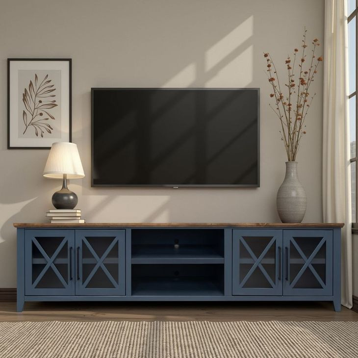 Ithaca Blue and Bourbon 96" TV Stand