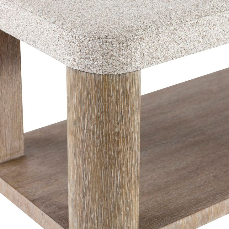 Loggia Beige Performance Fabric 58" Bed Bench with Storage