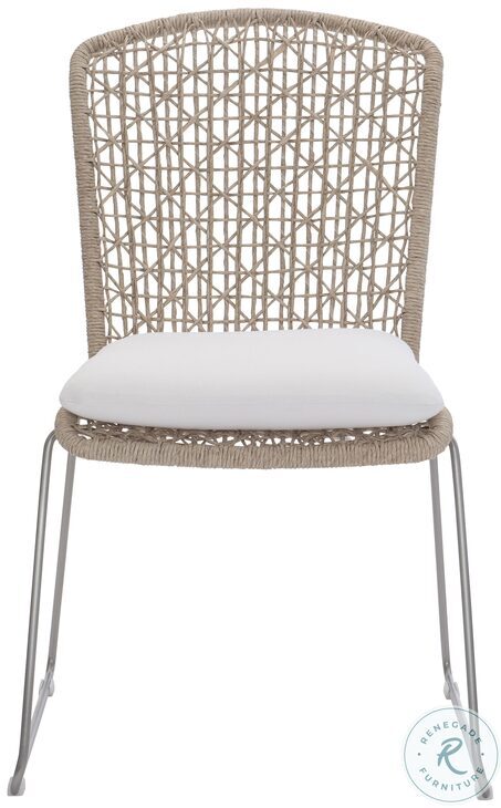 Carmel Hazelnut Outdoor Side Chair with Seat Pad Set of 2