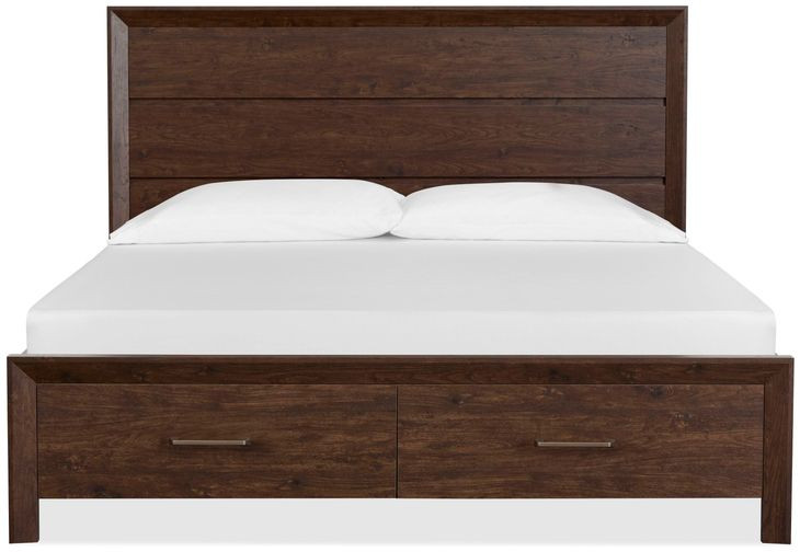 Llewellyn Columbian Walnut King Storage Panel Bed