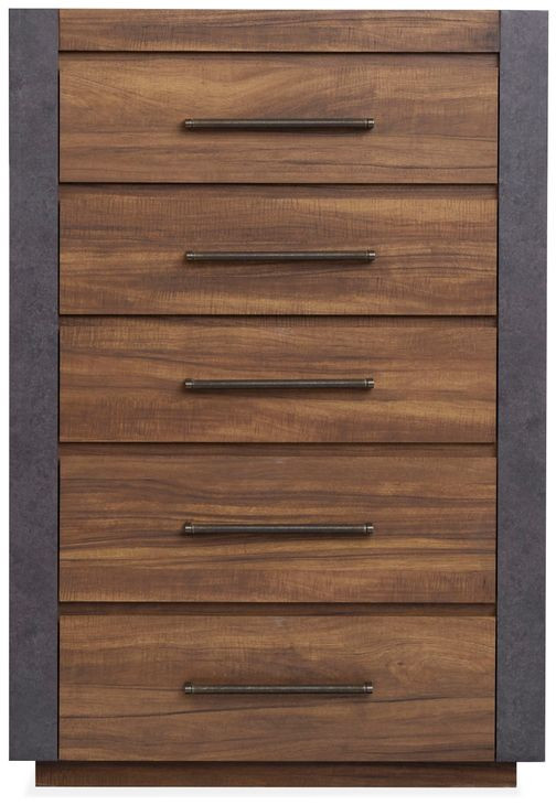 Jensen Tavern Brown and Gray 5 Drawer Chest