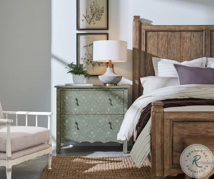 Newport Antiique Green 2 Drawer Accent Chest